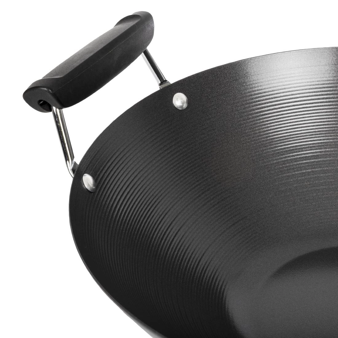 Een Anti-kleef inductie wok met platte bodem 35,5cm koop je bij Supplierz BV