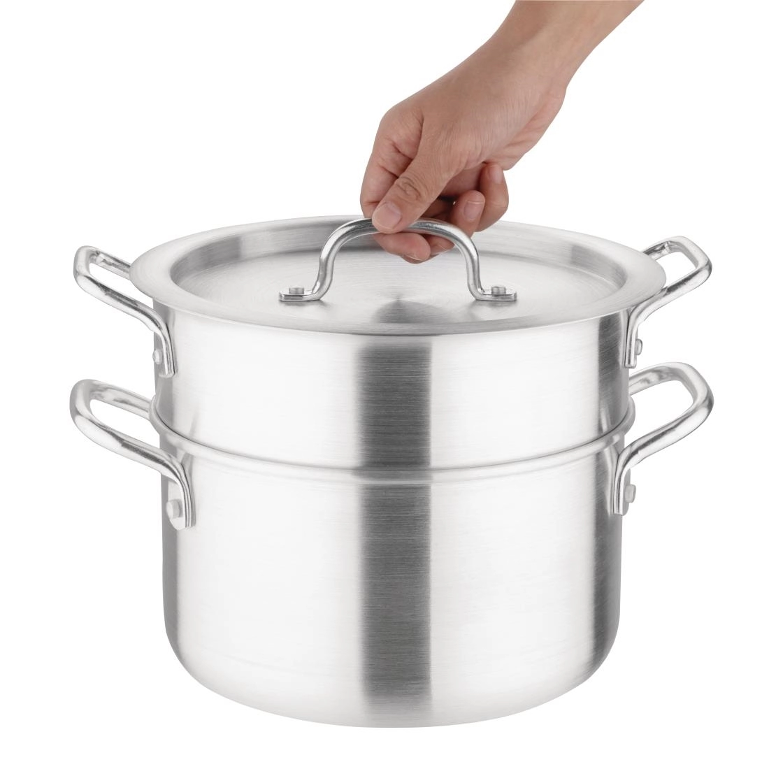 Een Vogue aluminium pan met au bain marie inzet 4L koop je bij Supplierz BV