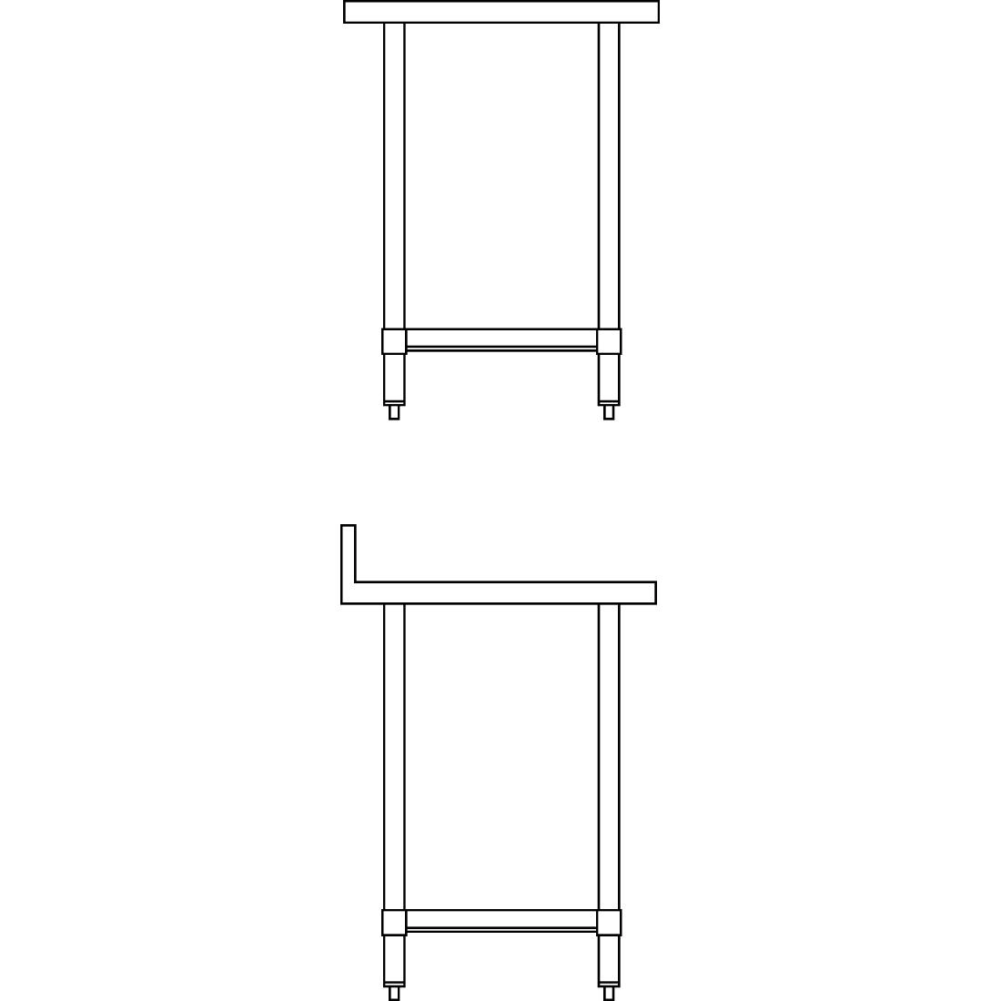 Een Vogue RVS werktafel met achteropstand 90x60x60cm koop je bij Supplierz BV