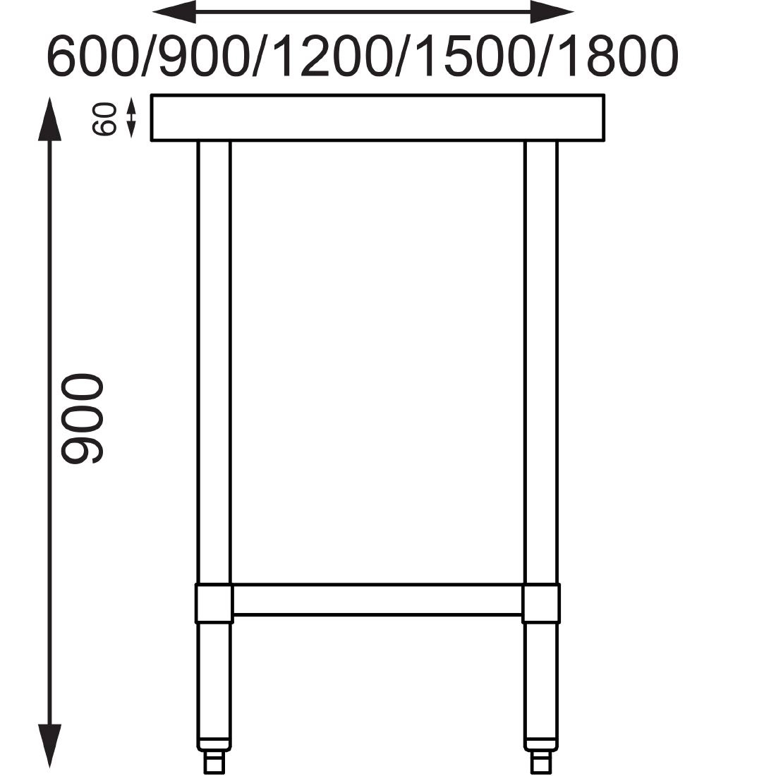 Een Vogue RVS werktafel zonder achteropstand 90x150x60cm koop je bij Supplierz BV