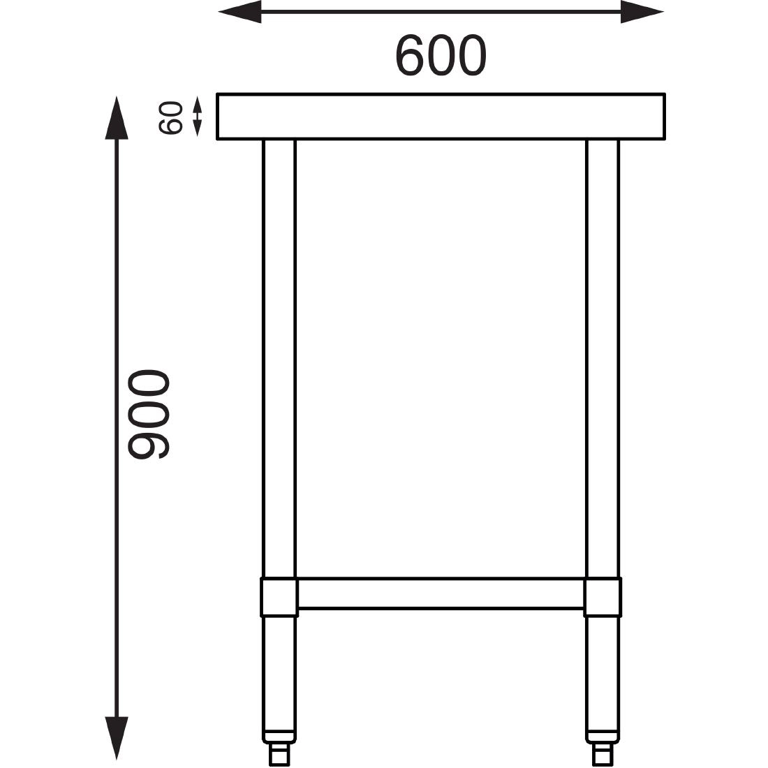 Een Vogue RVS werktafel zonder achteropstand 90x150x60cm koop je bij Supplierz BV