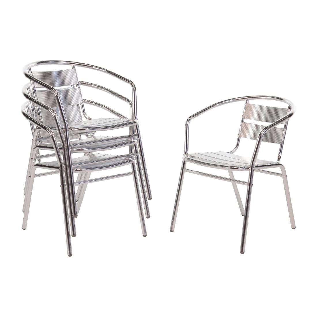 Een Bolero stapelbare aluminium stoelen (4 stuks) koop je bij Supplierz BV