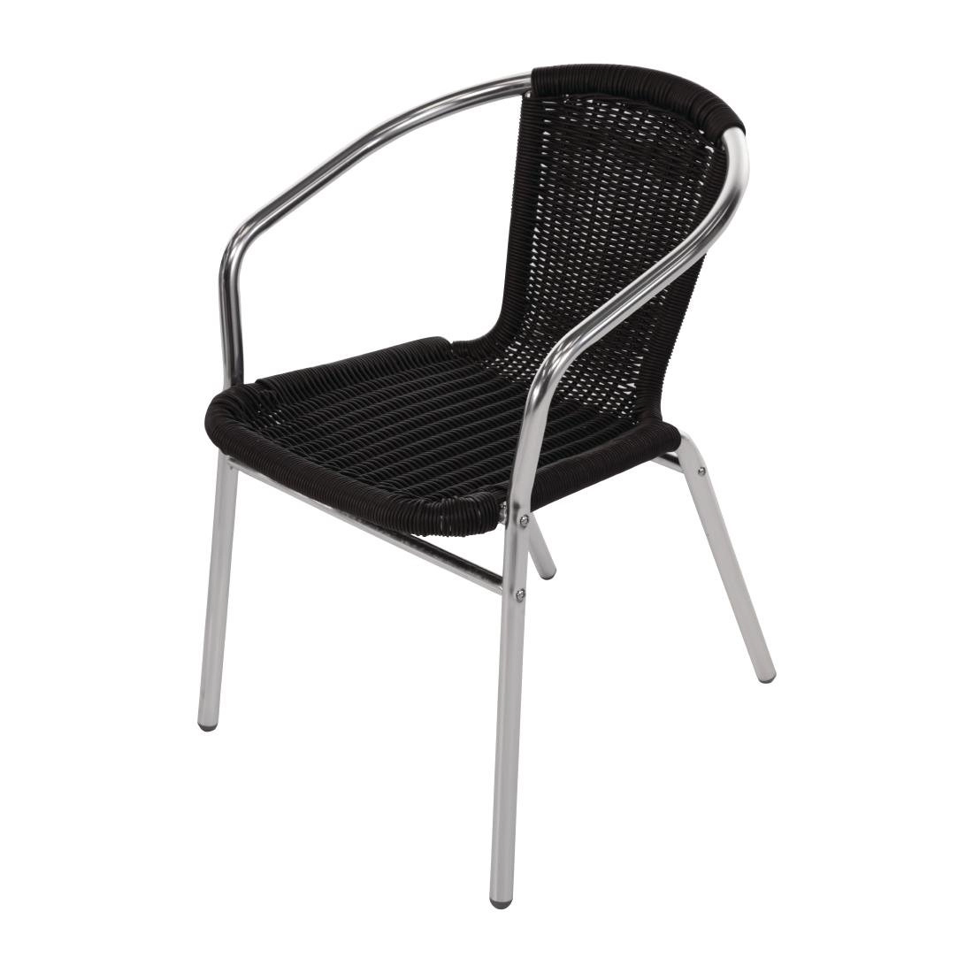 Een Bolero aluminium en polyrotan stoelen zwart (4 stuks) koop je bij Supplierz BV