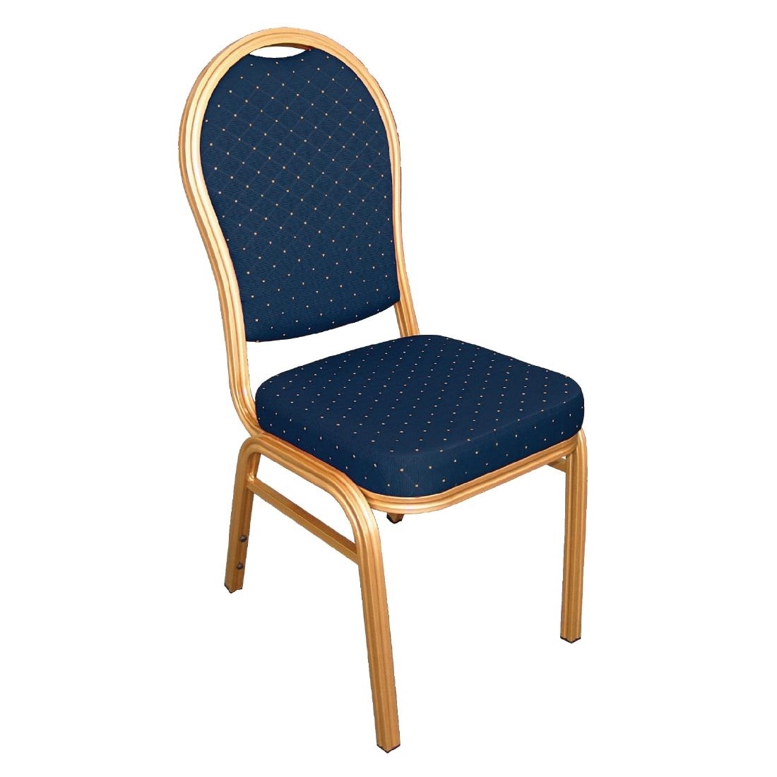 Vous pouvez acheter un Chaises de banquet dossier arrondi Bolero bleues et dorées (lot de 4) chez Supplierz BV