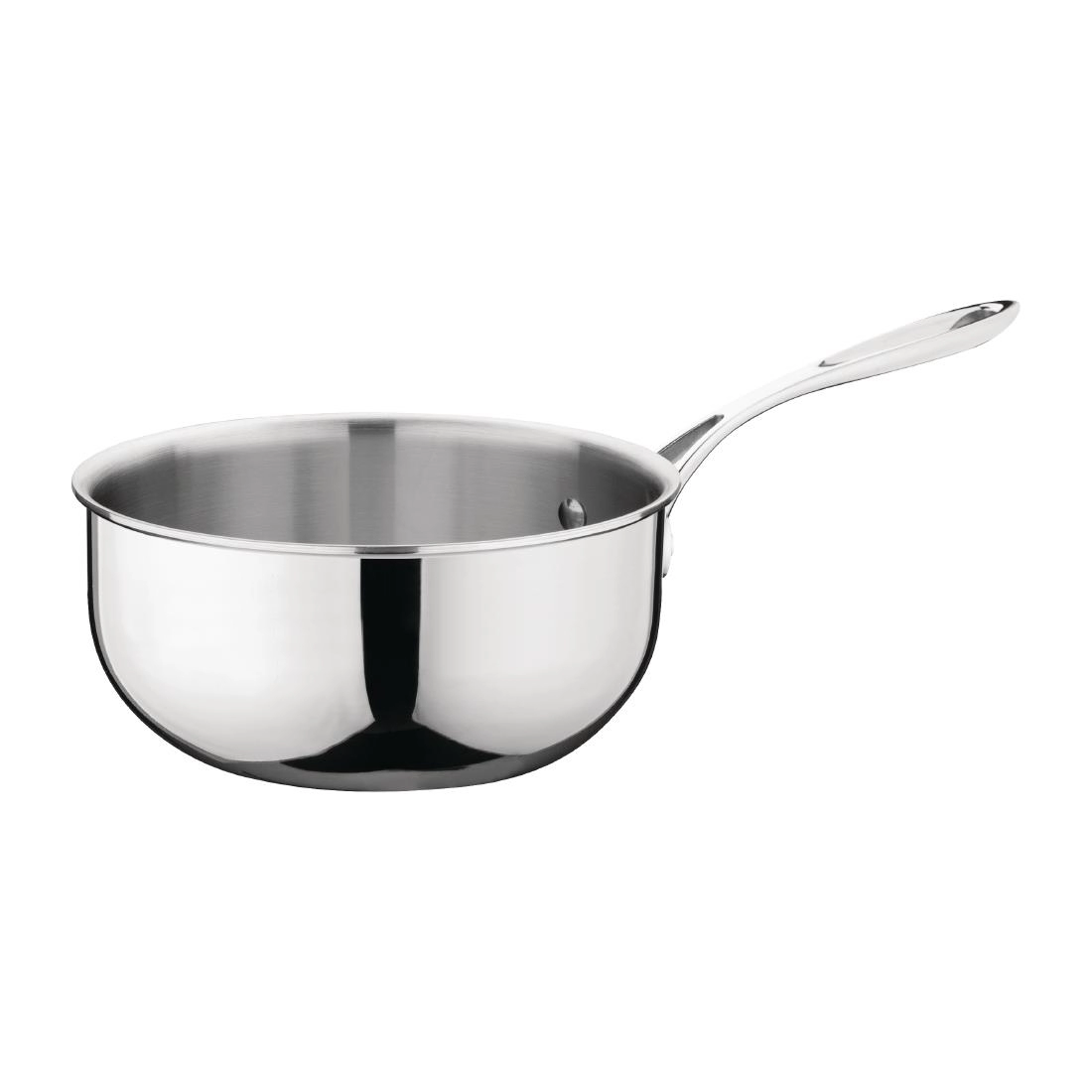 Buy your Vogue roestvrij staal & aluminium drielaagse geflarede sauteerpan 20cm at Supplierz BV