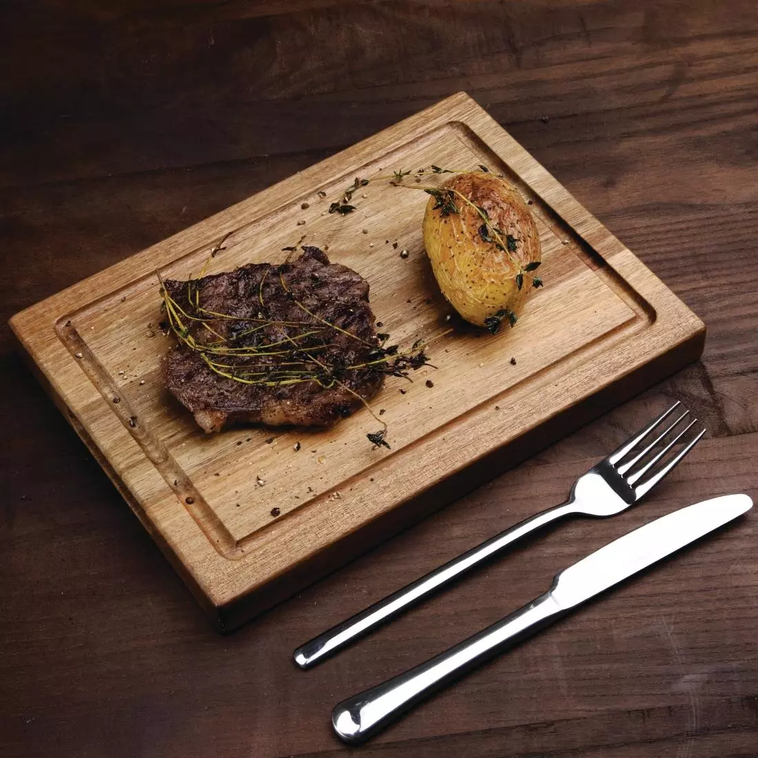 Een Olympia acaciahouten steakplank zonder inzet klein koop je bij ShopXPress