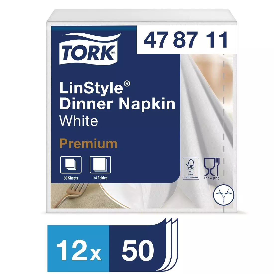 Een Tork Linstyle dinerservetten 1/4 vouw wit 40cm (600 stuks) koop je bij ShopXPress