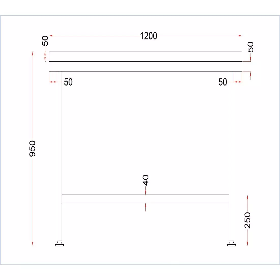 Een Holmes roestvrijstalen wandtafel met opstand 1200 mm koop je bij ShopXPress