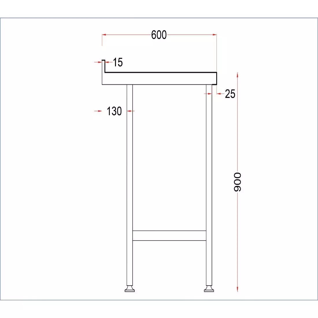 Een Holmes roestvrijstalen wandtafel met opstand 1200 mm koop je bij ShopXPress