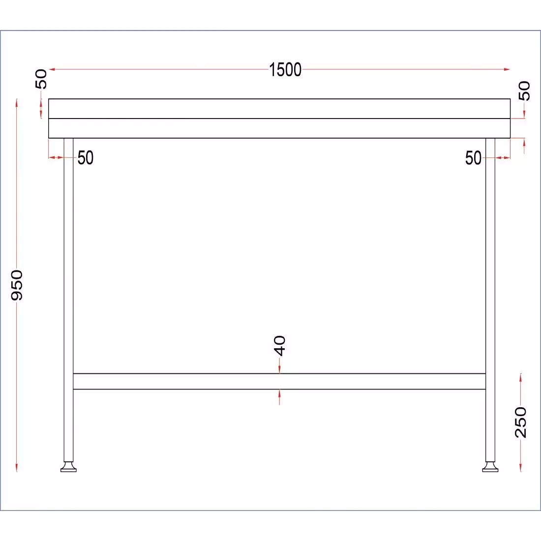 Een Holmes roestvrijstalen wandtafel met opstand 1500 mm koop je bij ShopXPress