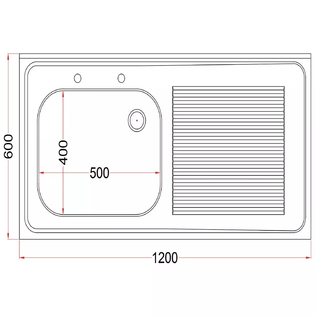 Een Holmes volledig gemonteerde enkele RVS spoeltafel afdruiprek rechts 120cm koop je bij ShopXPress