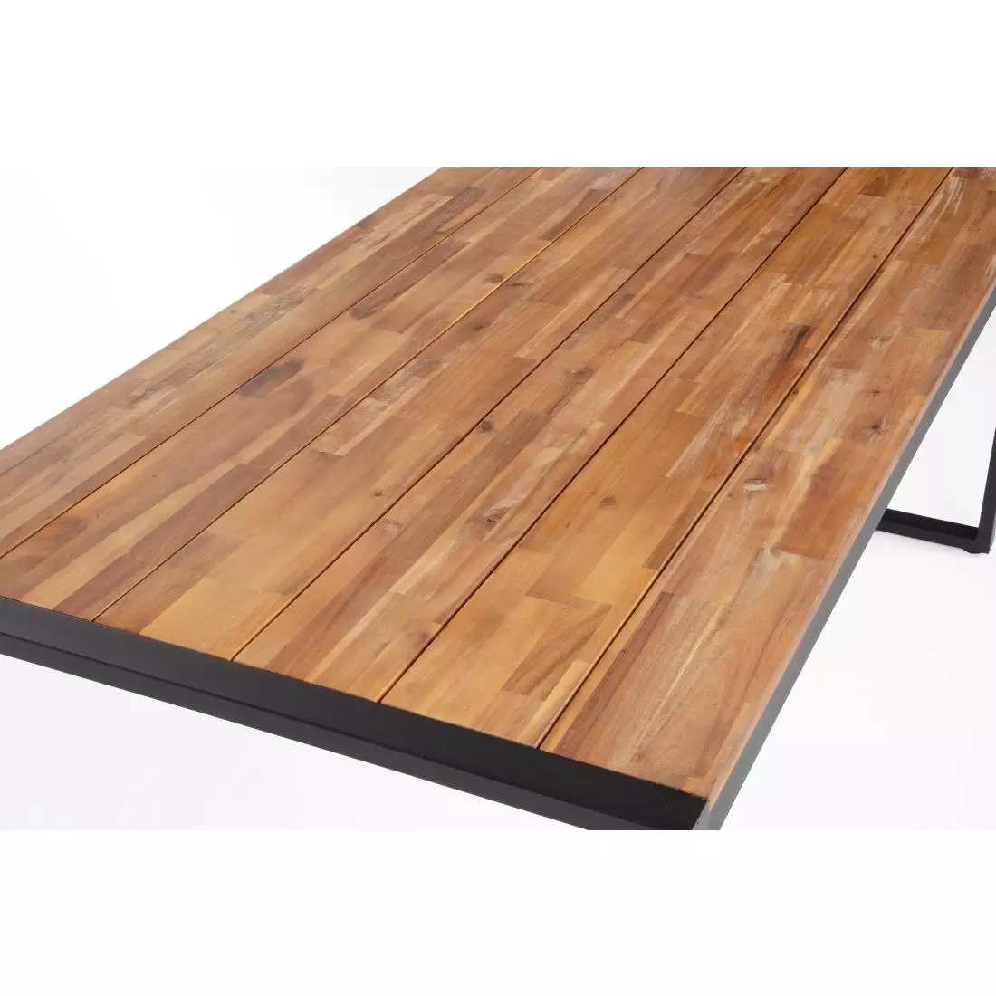 Een Bolero rechthoekige stalen en acaciahouten industriële tafel 180x90cm koop je bij ShopXPress