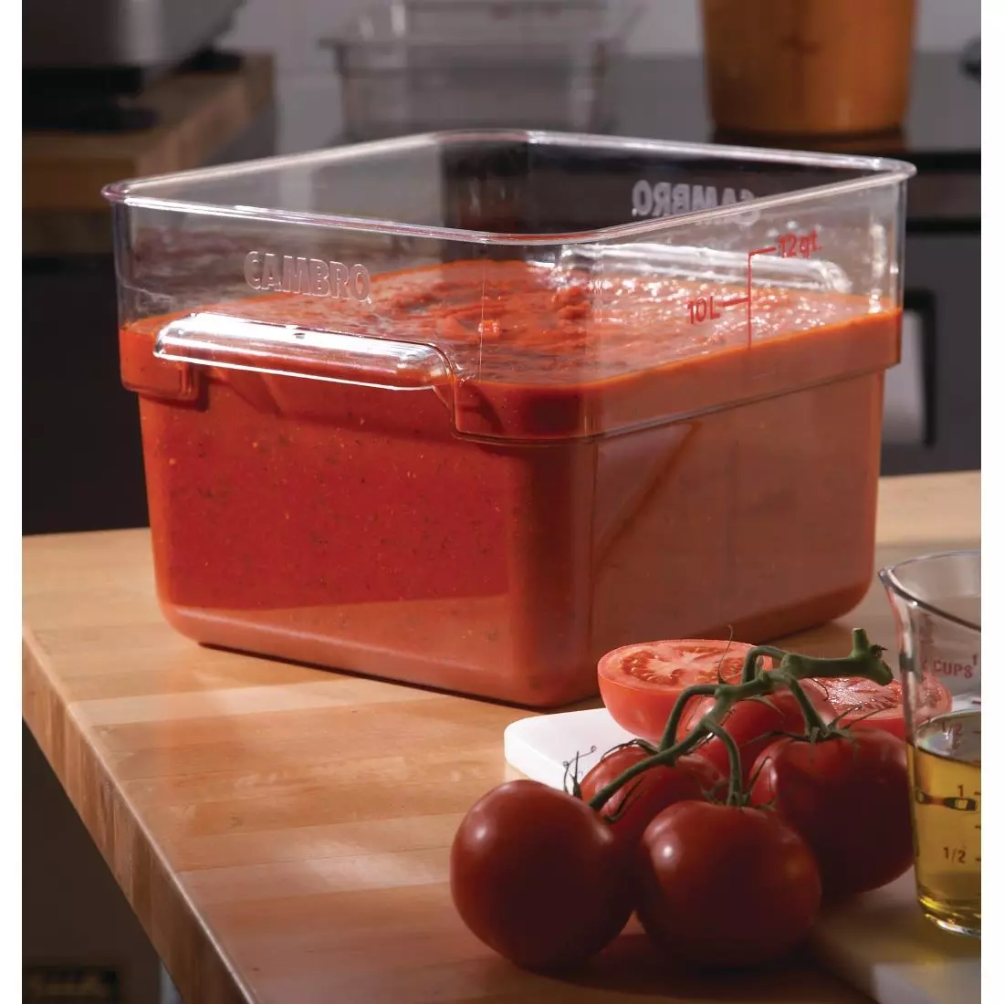 Een Cambro Camsquare vierkante polycarbonaat voedseldoos 11,4L koop je bij ShopXPress