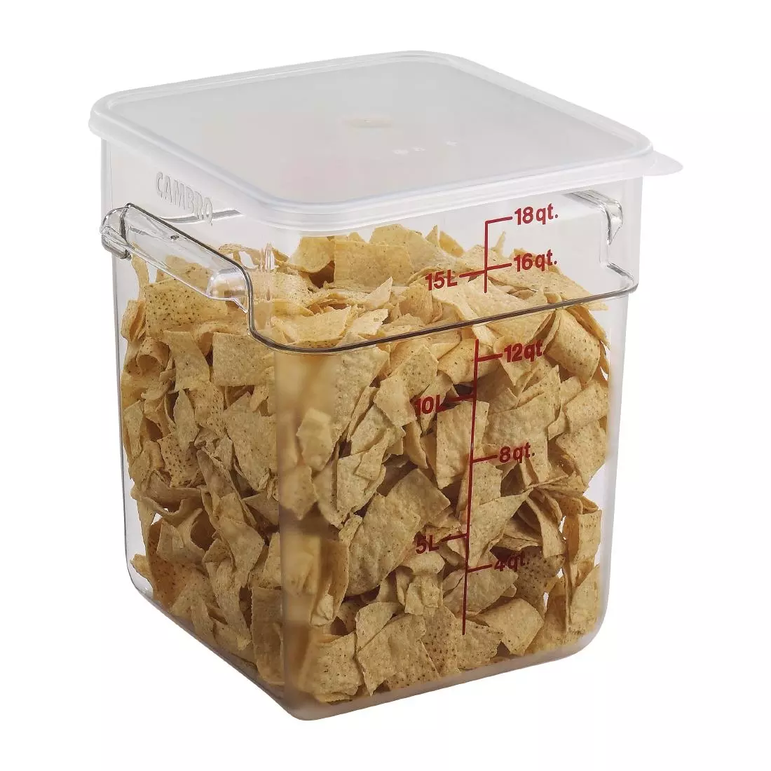 Een Cambro Camsquare vierkante polycarbonaat voedseldoos 17,2L koop je bij ShopXPress