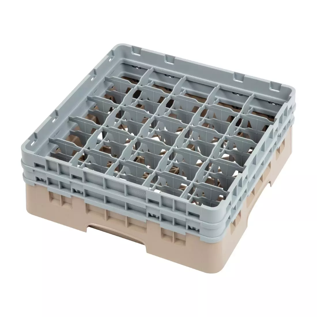 Een Cambro Camrack vaatwaskorf met 25 compartimenten max. glashoogte 13,3cm koop je bij ShopXPress