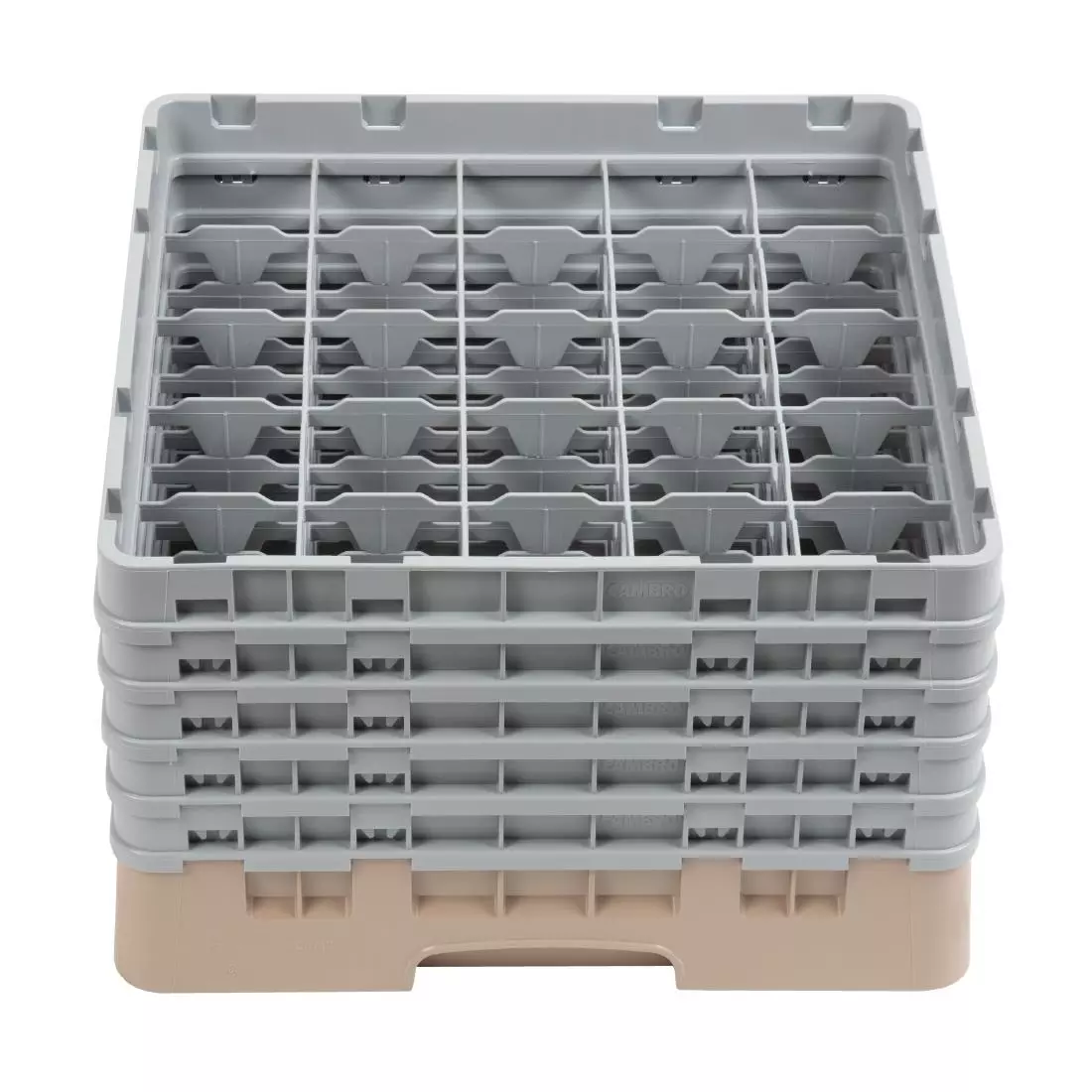 Een Cambro Camrack vaatwaskorf met 25 compartimenten max. glashoogte 25,7cm koop je bij ShopXPress