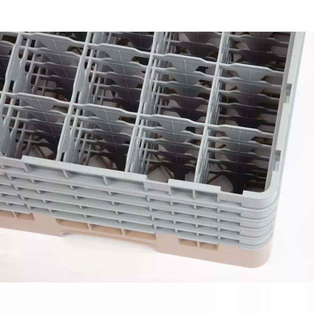 Een Cambro Camrack vaatwaskorf met 25 compartimenten max. glashoogte 25,7cm koop je bij ShopXPress