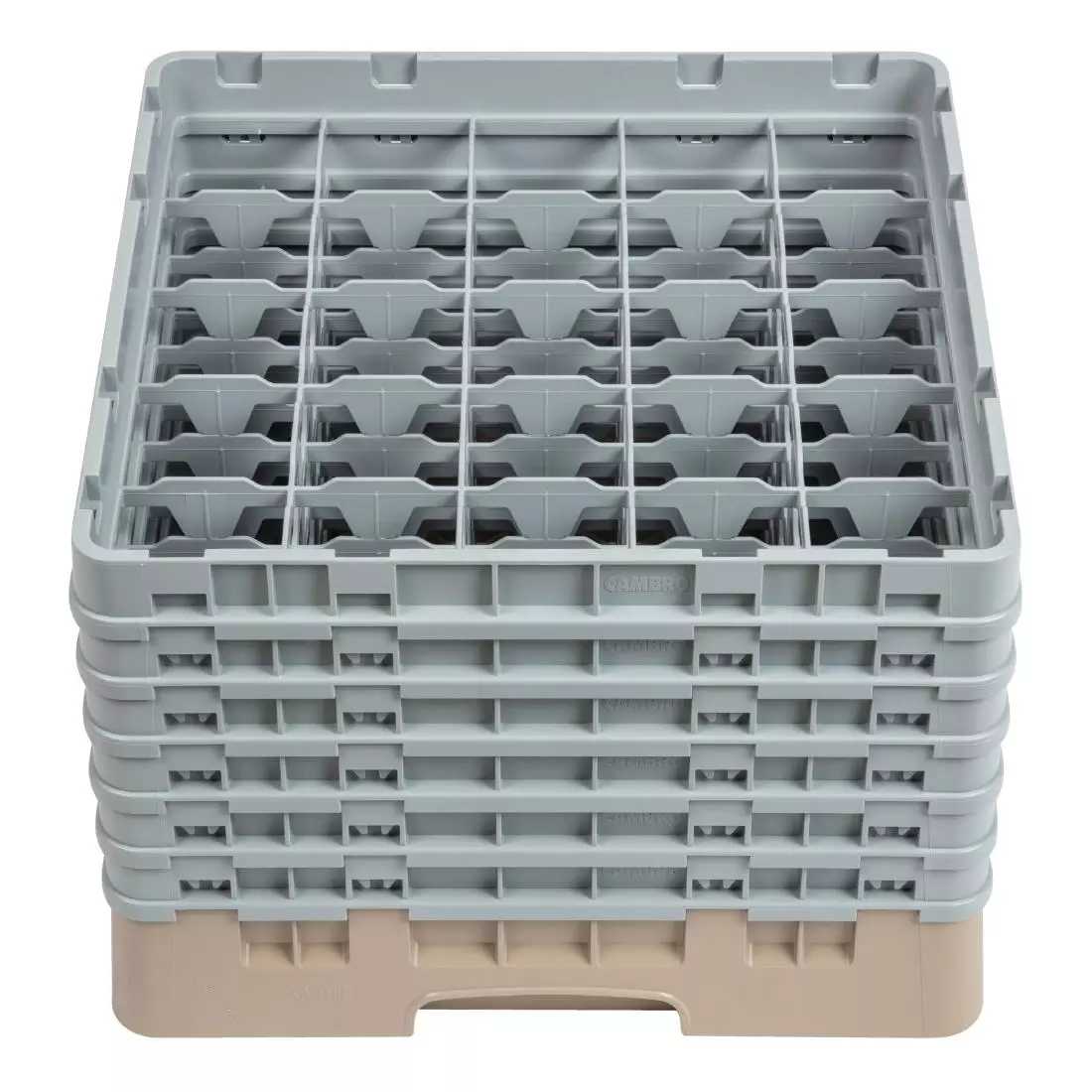 Een Cambro Camrack vaatwaskorf met 25 compartimenten max. glashoogte 29,8cm koop je bij ShopXPress