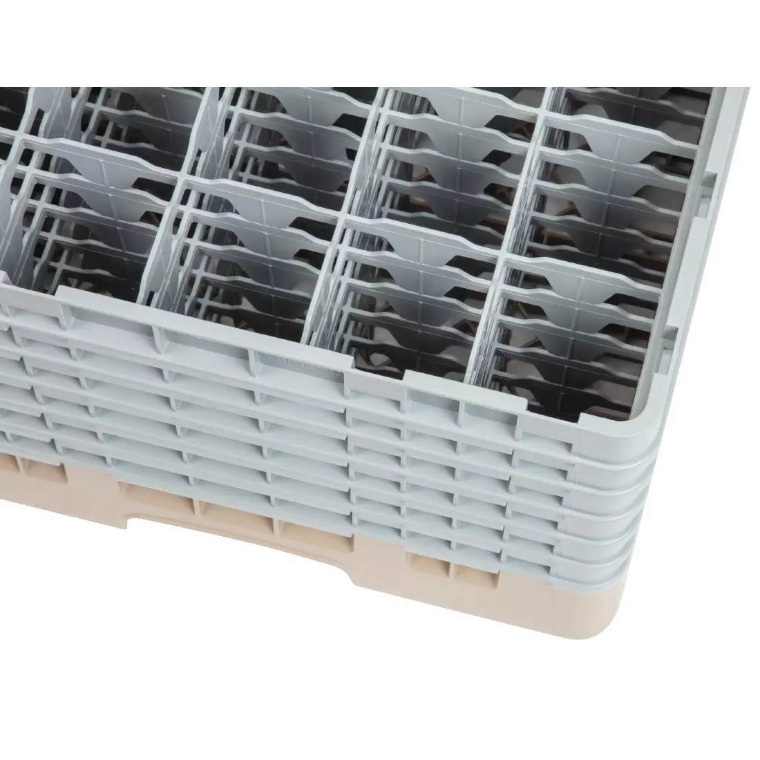 Een Cambro Camrack vaatwaskorf met 25 compartimenten max. glashoogte 29,8cm koop je bij ShopXPress