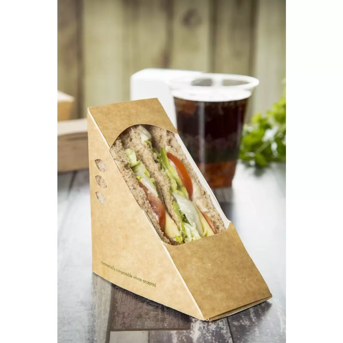 Een Vegware composteerbare kraft sandwichboxen (500 stuks) koop je bij ShopXPress