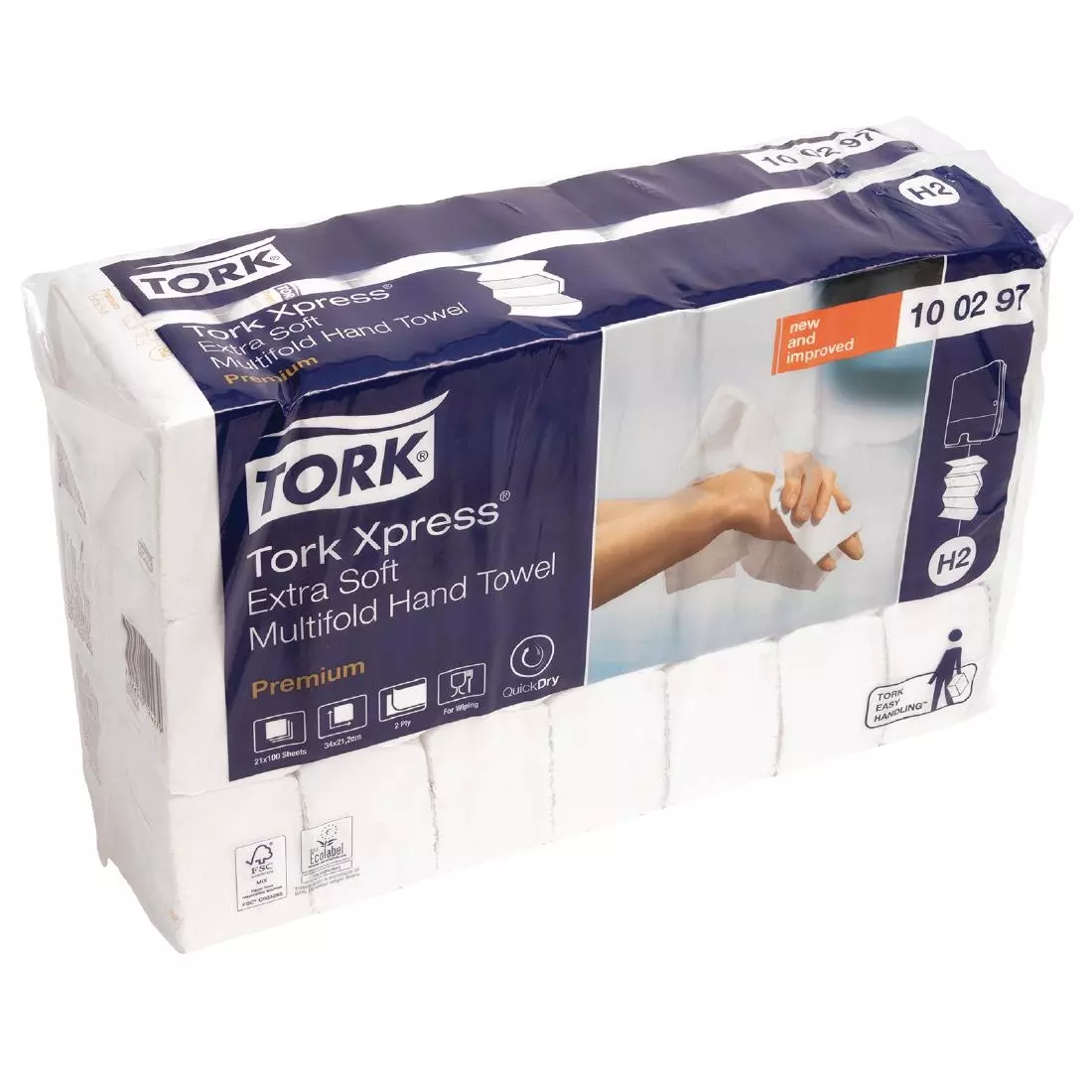 Een Tork Xpress multifold handdoeken 2-laags (2100 stuks) koop je bij ShopXPress