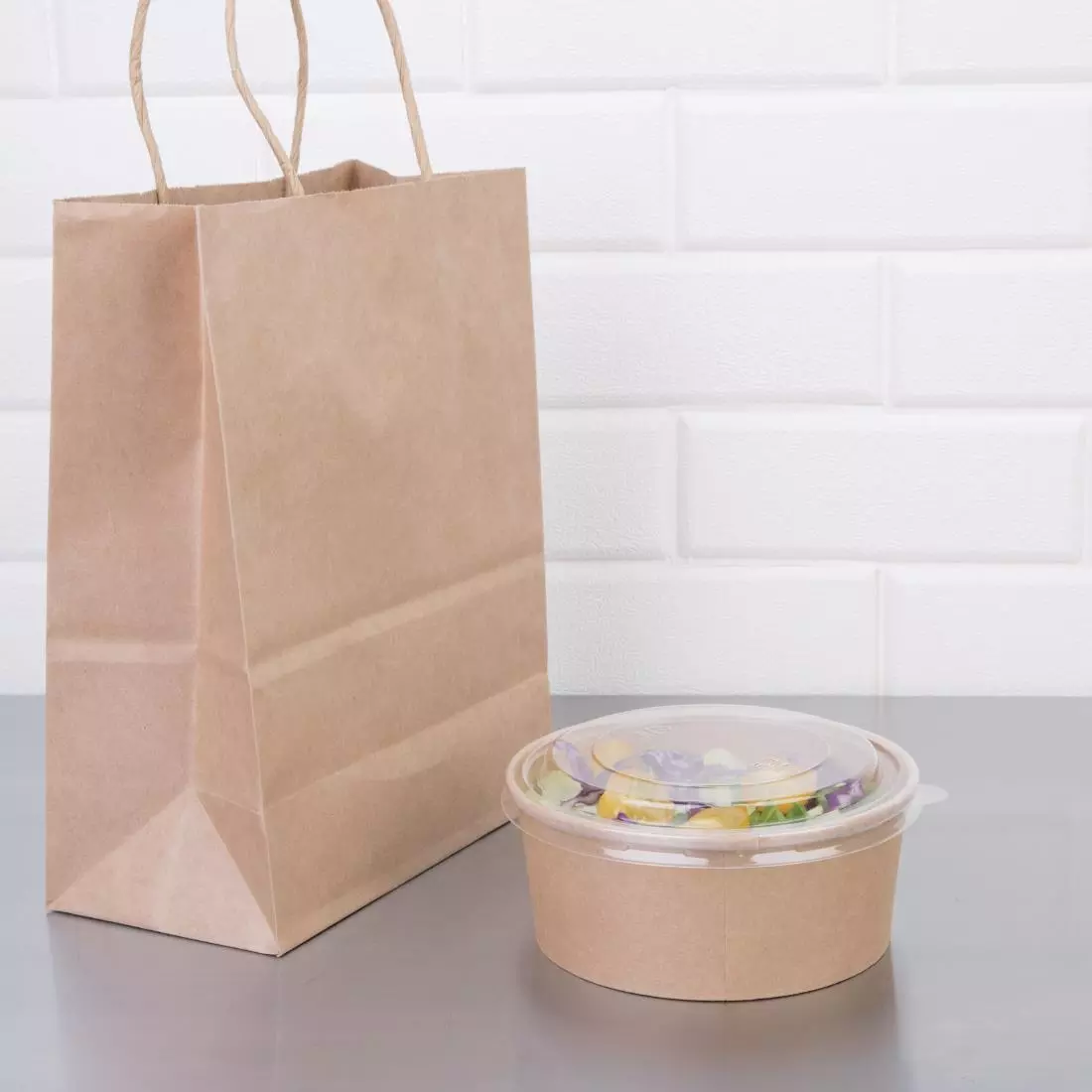 Een Fiesta Compostable ronde kraft saladeschaal 75cl (300 stuks) koop je bij ShopXPress