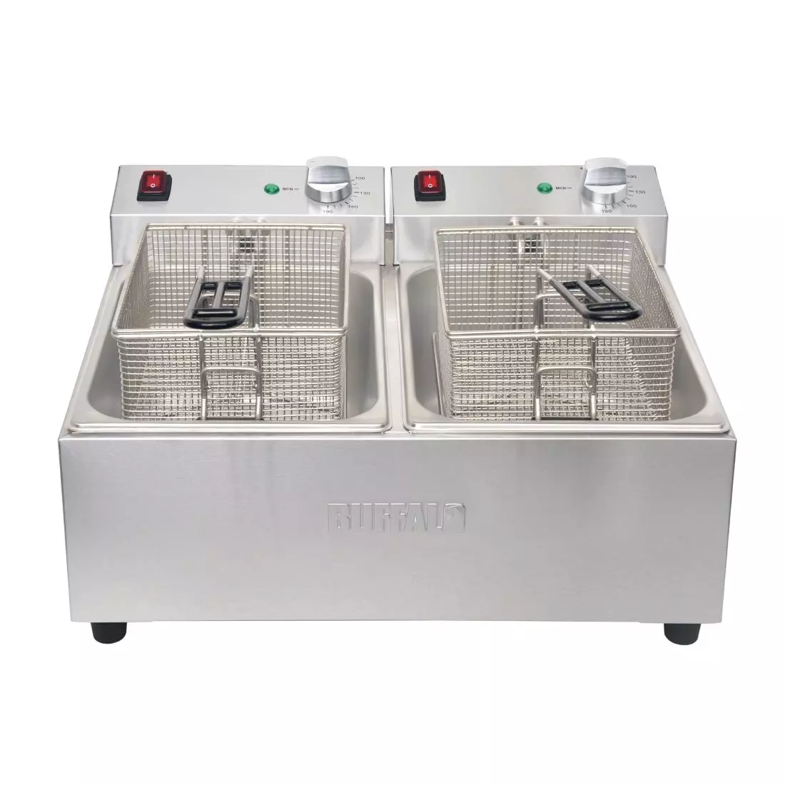 Een Buffalo dubbele tank dubbele mand 2x5ltr countertop friteuse 2x2.8kw koop je bij ShopXPress