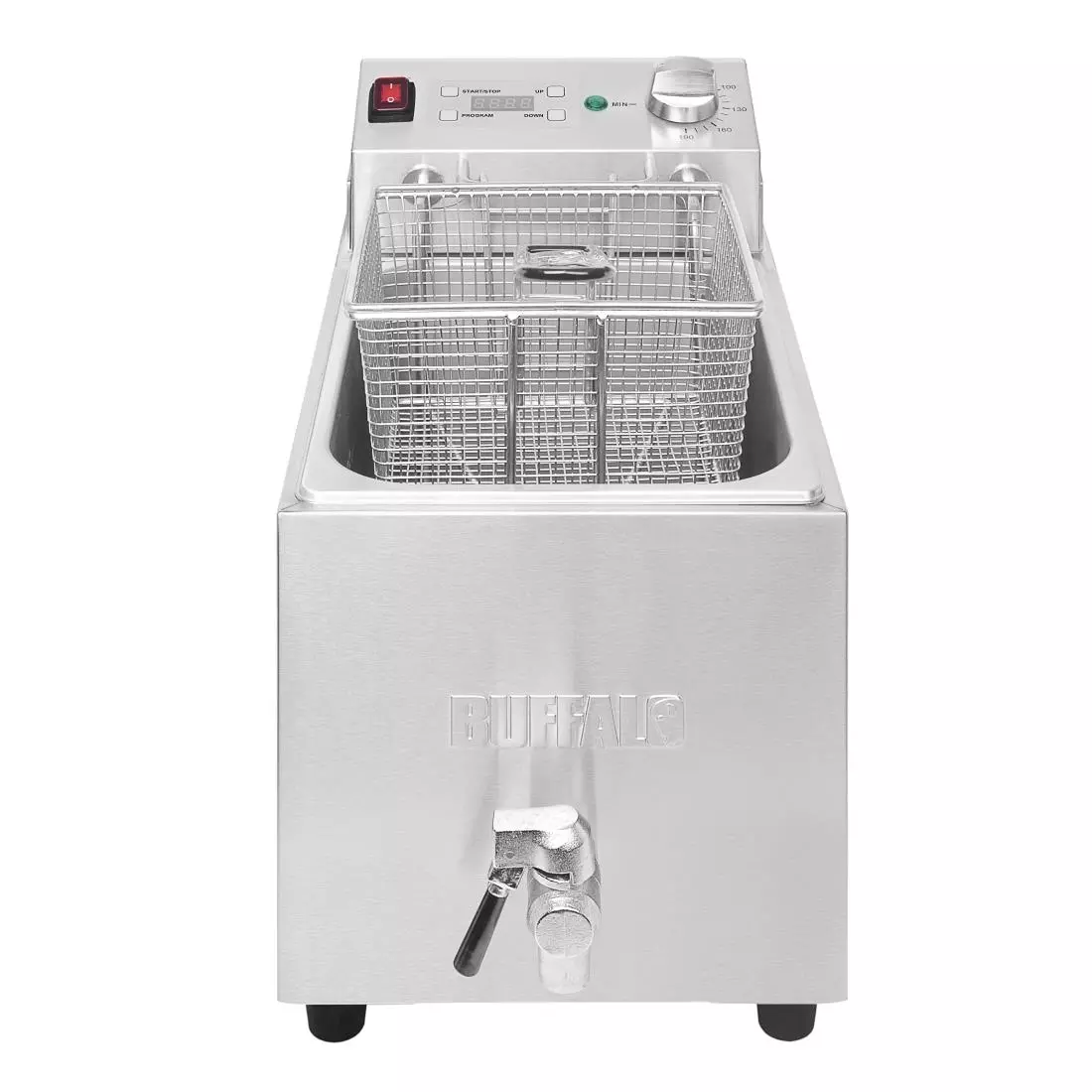 Een Buffalo enkelvoudige tank enkele mand 8ltr aanrecht friteuse met timer 2.9kw koop je bij ShopXPress