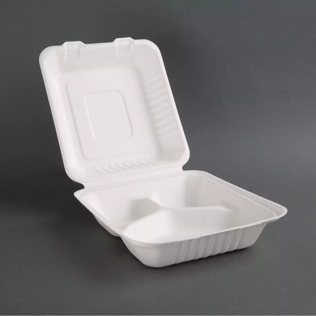 Een Fiesta Compostable composteerbare bagasse voedseldozen 3 compartimenten (200 stuks) koop je bij ShopXPress