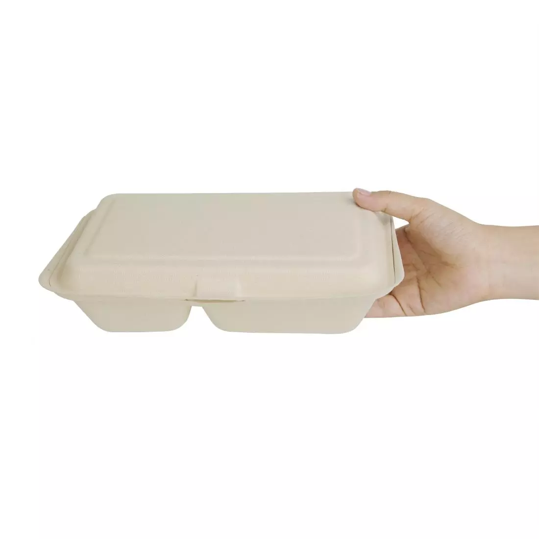 Een Fiesta Compostable composteerbare bagasse voedseldozen 2 compartimenten natuurlijke kleur 253mm (200 stuks) koop je bij ShopXPress