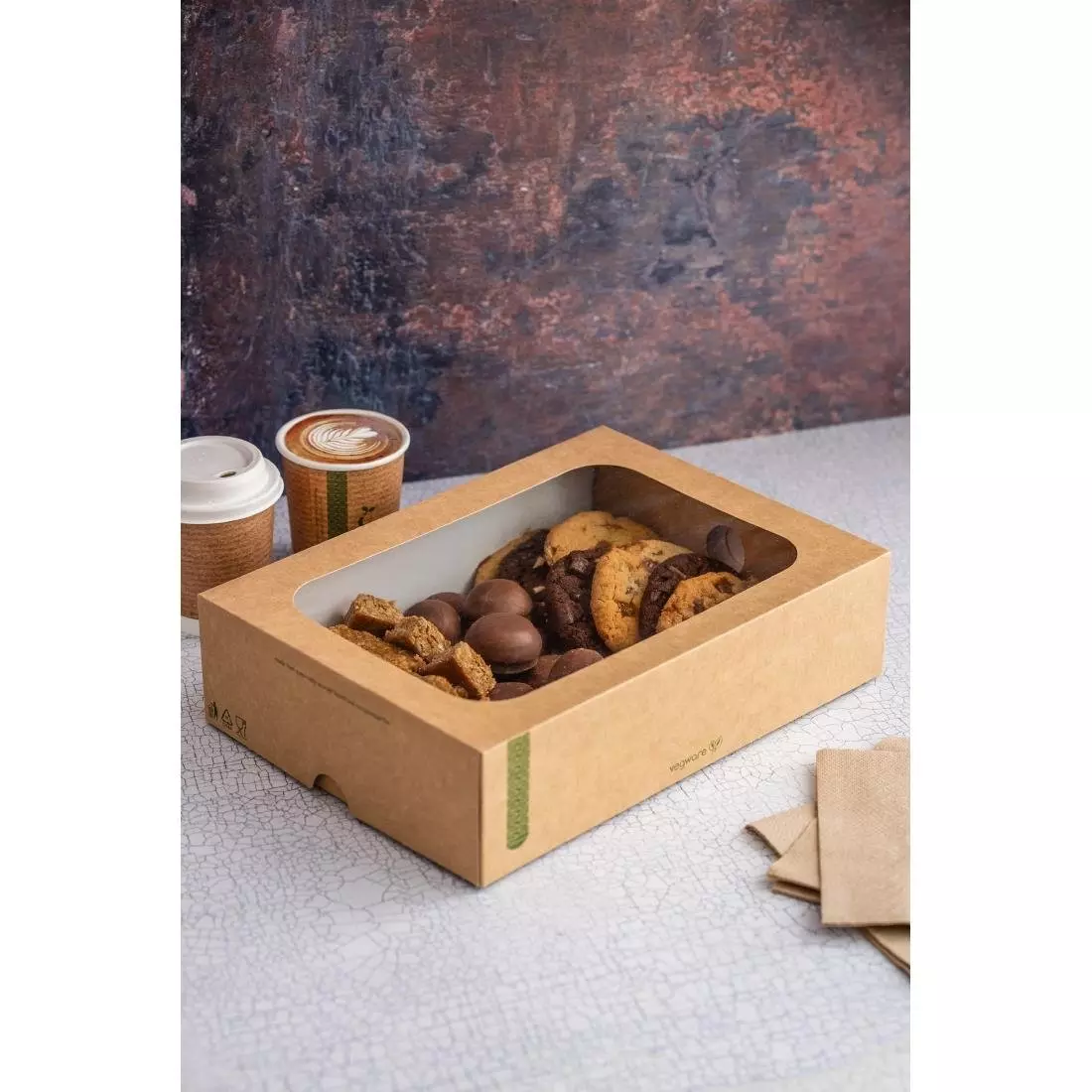 Een Vegware composteerbare sandwichboxen met deksel medium (50 stuks) koop je bij ShopXPress