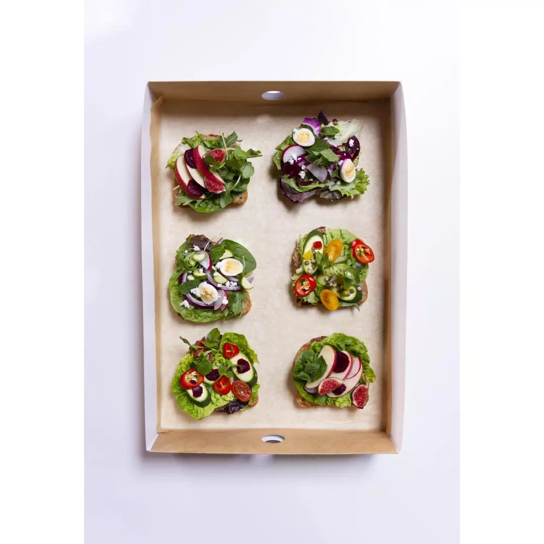 Een Vegware composteerbare sandwichboxen met deksel groot (25 stuks) koop je bij ShopXPress