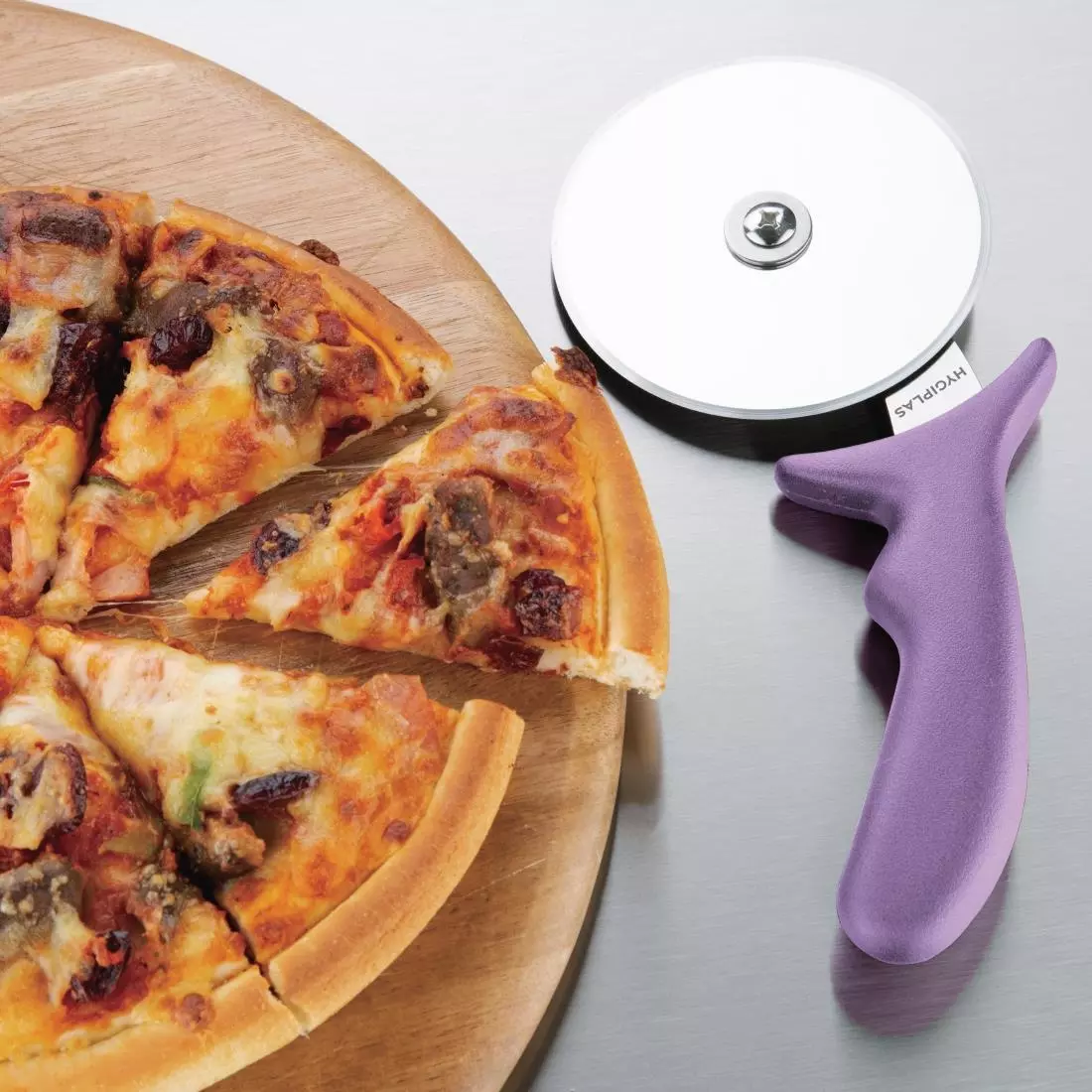 Een Hygiplas pizzasnijder 102mm paars koop je bij ShopXPress