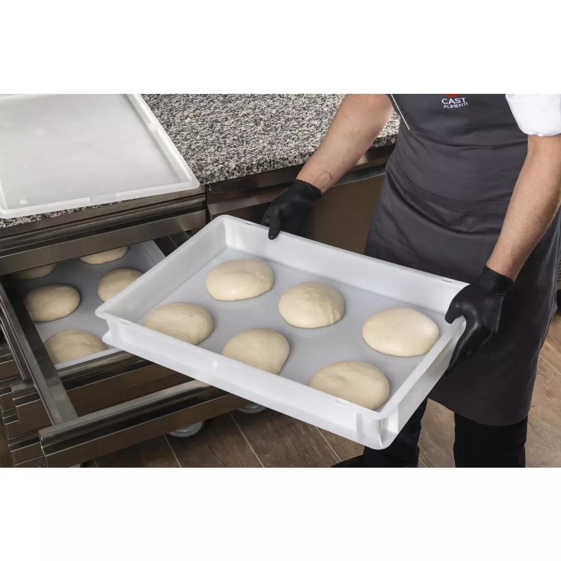 Een Cambro polyethyleen pizza deegkrat 60x40x10cm koop je bij ShopXPress