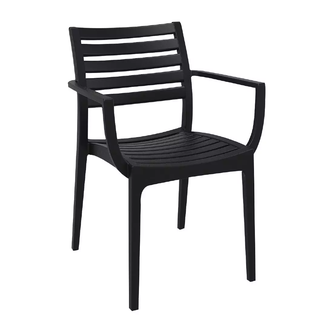Een Artemis polypropyleen stoelen met armleuning zwart (2 stuks) koop je bij ShopXPress