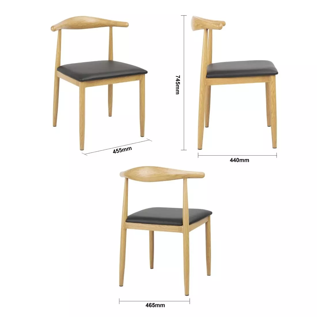 Een Bolero camden gevoerde interieurstoelen (pak van 2) koop je bij ShopXPress