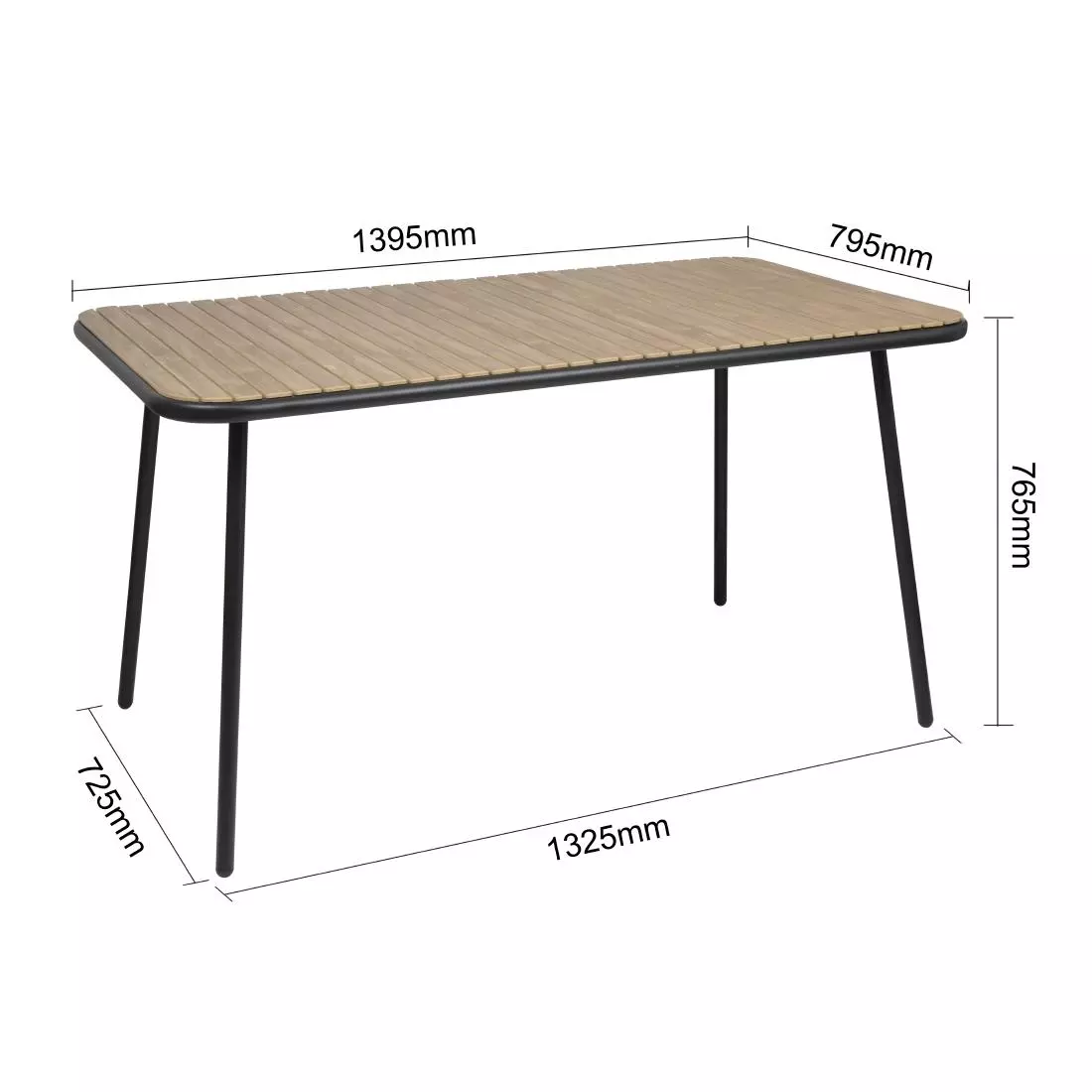 Een Bolero santorini rechthoekige tafel houteffect 1400 mm koop je bij ShopXPress