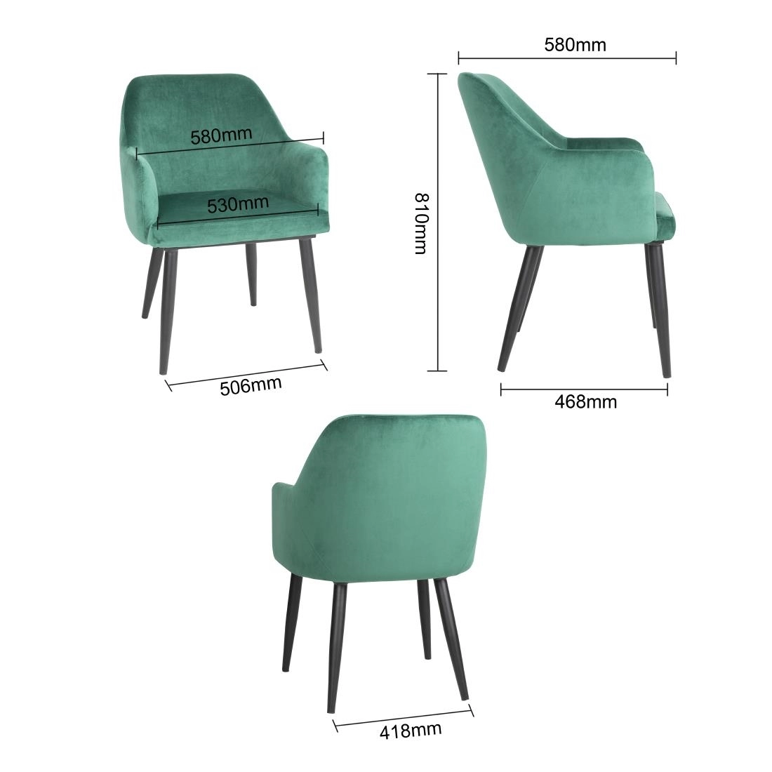 Een Bolero Lia Velvet stoelen donkergroen (2 stuks) koop je bij ShopXPress