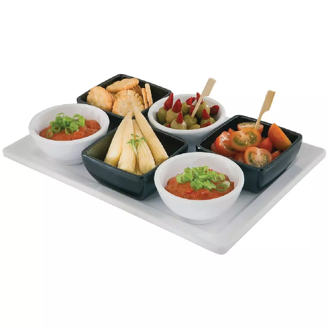 Een APS Pure vierkante melamine kom zwart 9x9cm koop je bij ShopXPress