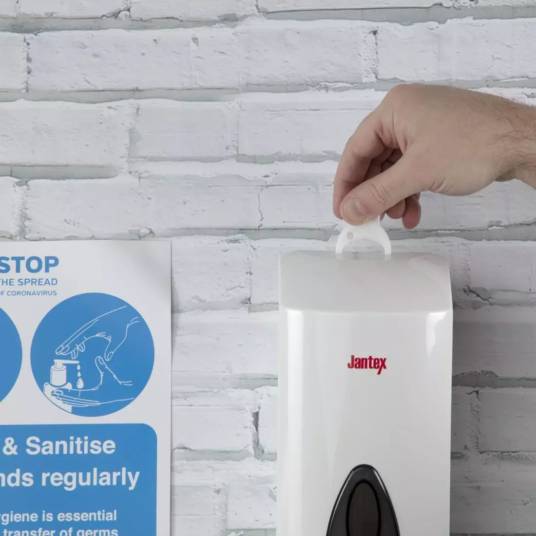 Een Jantex dispenser voor vloeibare zeep en handreiniger 900ml koop je bij ShopXPress