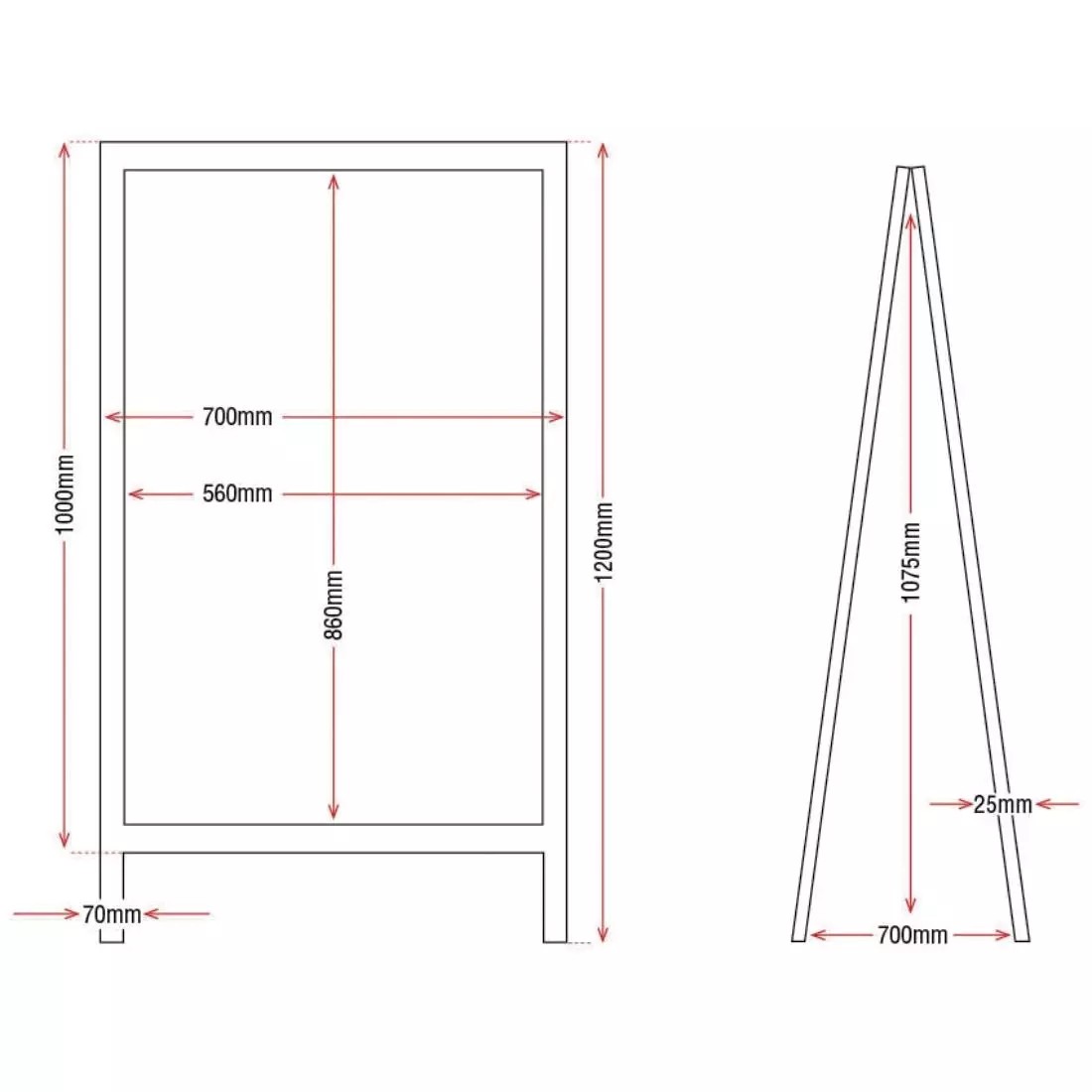 Een Olympia houten stoepbord 120x70cm koop je bij ShopXPress