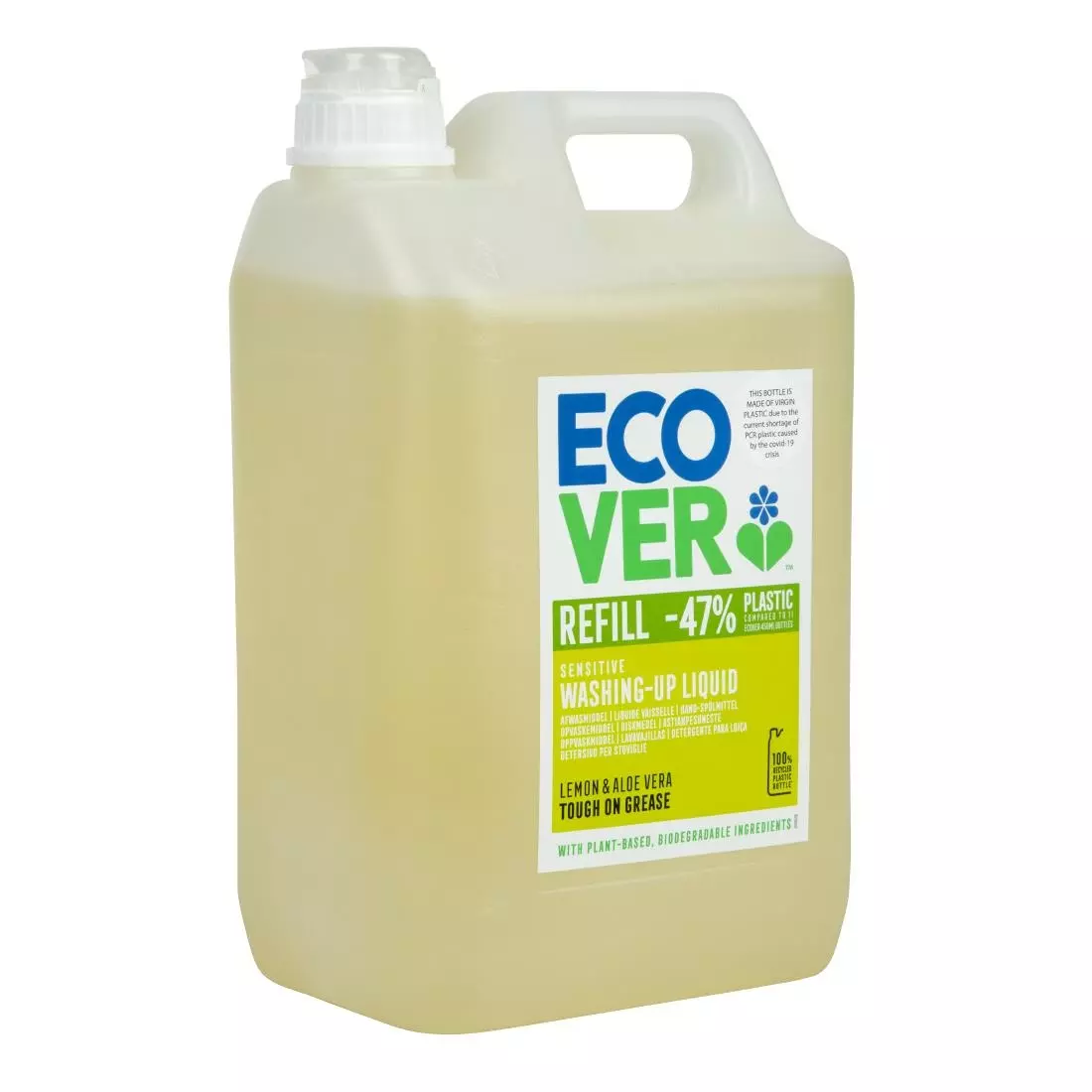 Een Ecover geconcentreerd afwasmiddel citroen en aloe vera 5L koop je bij ShopXPress