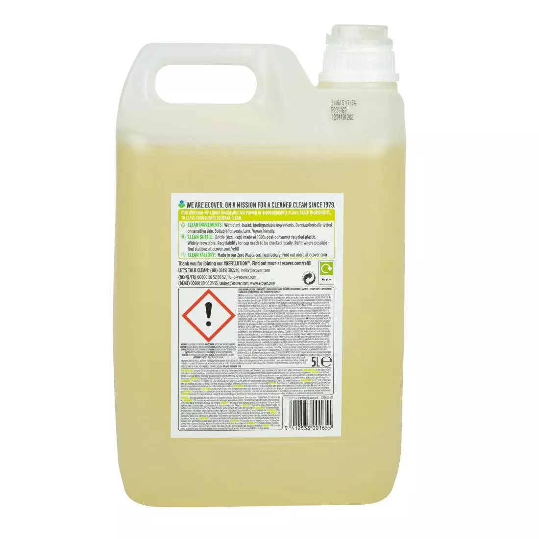 Een Ecover geconcentreerd afwasmiddel citroen en aloe vera 5L koop je bij ShopXPress