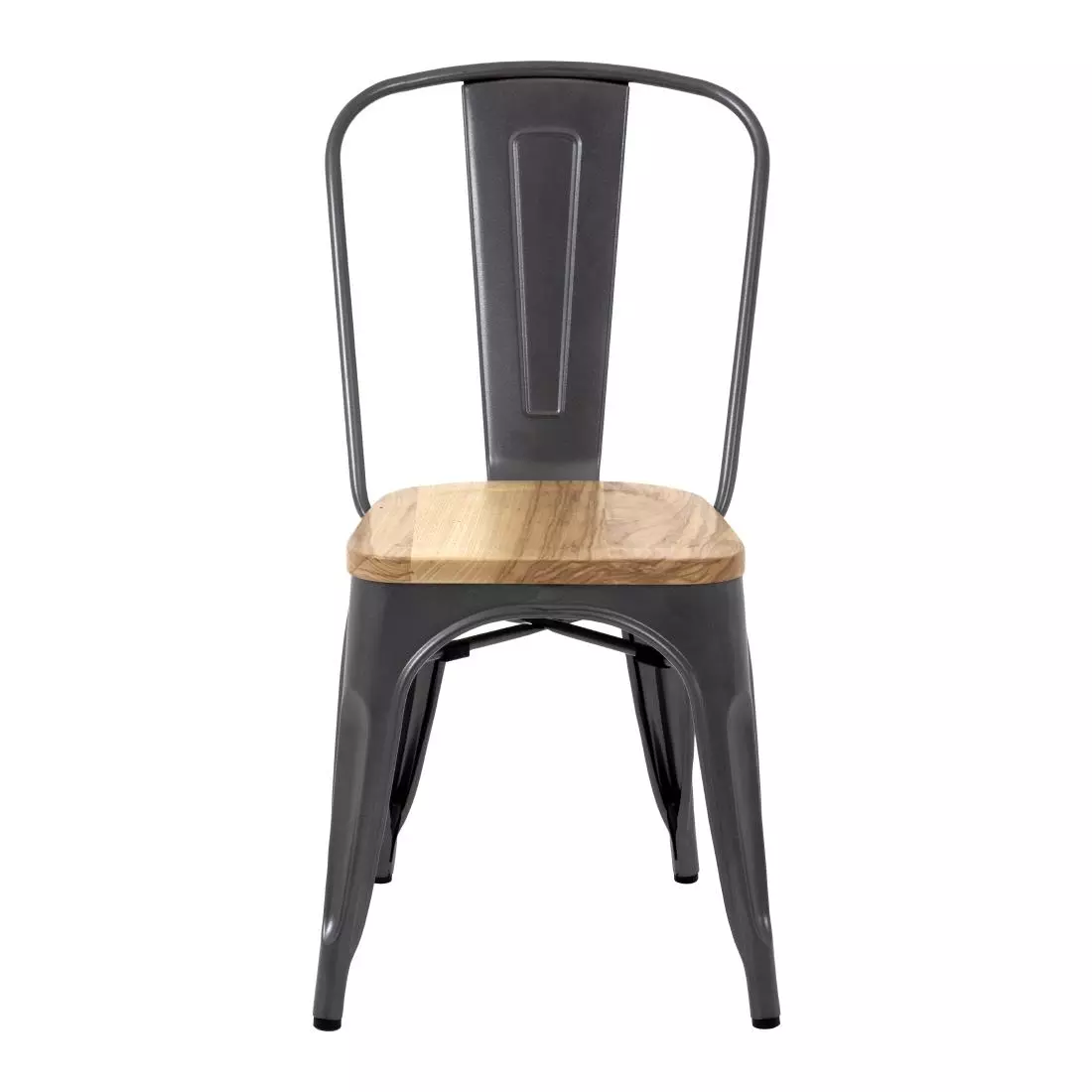 Een Bolero Bistro stalen stoelen met houten zitting grijs (4 stuks) koop je bij ShopXPress