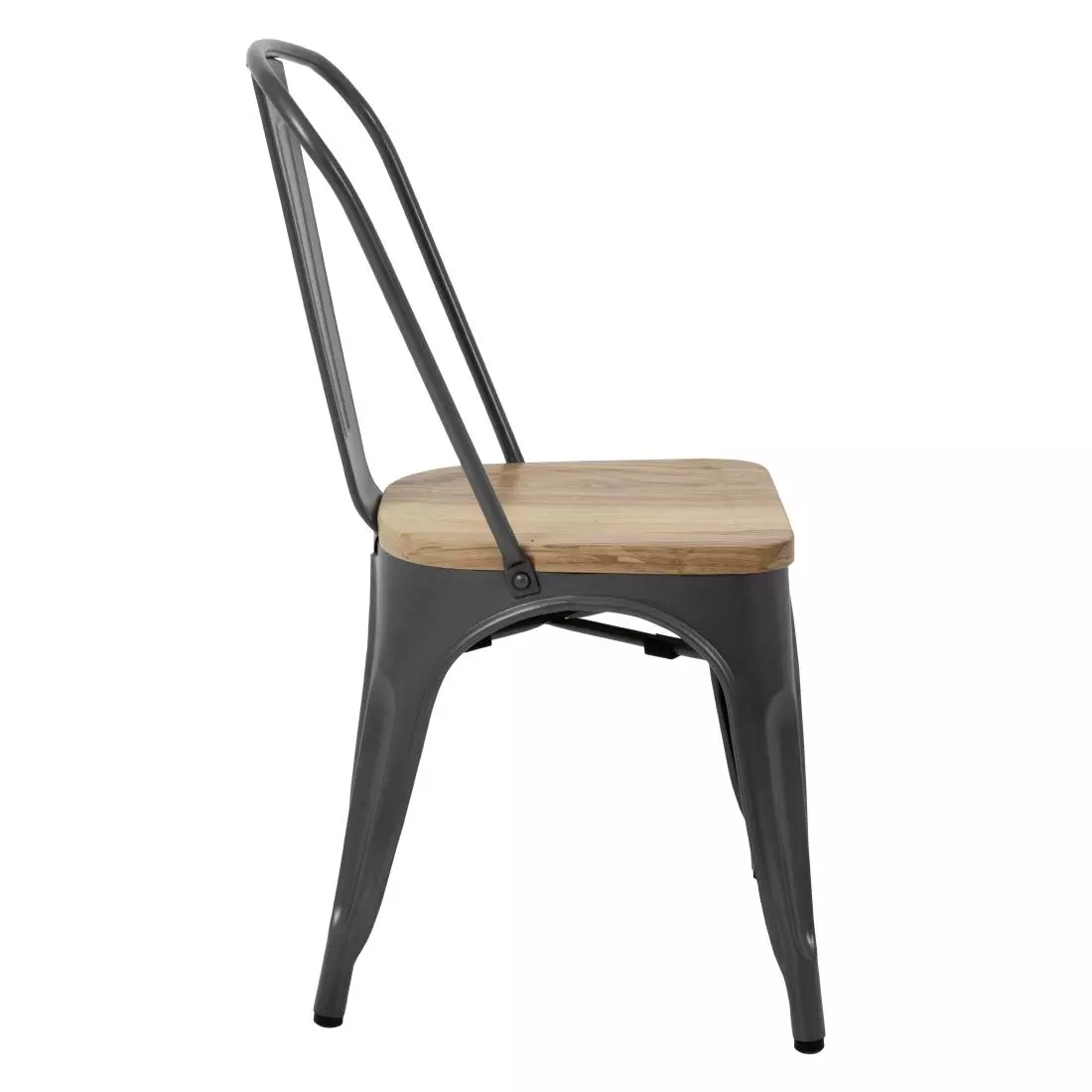 Een Bolero Bistro stalen stoelen met houten zitting grijs (4 stuks) koop je bij ShopXPress