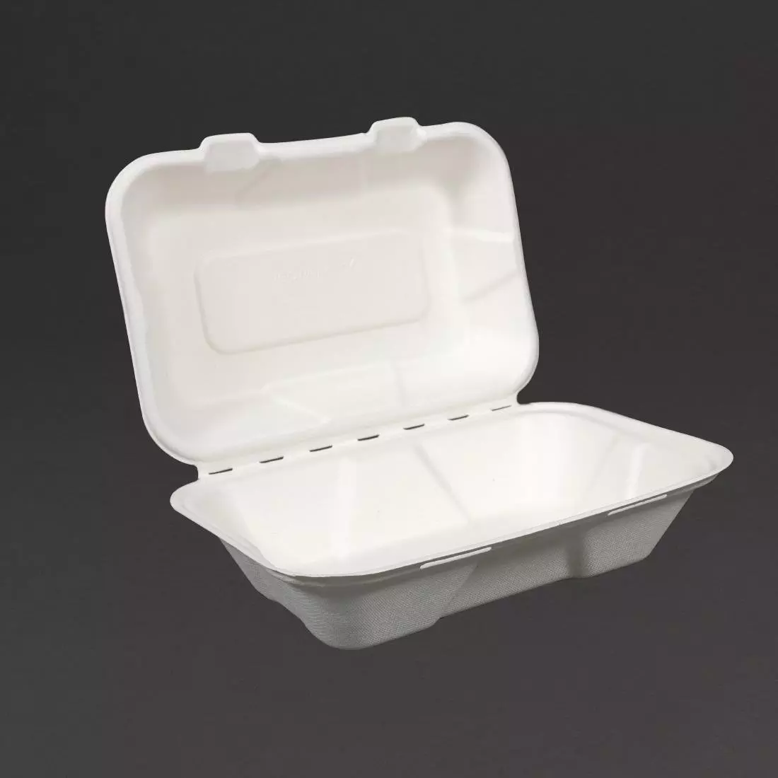 Een Vegware composteerbare bagasse voedseldozen met scharnierdeksel 22,8cm (200 stuks) koop je bij ShopXPress