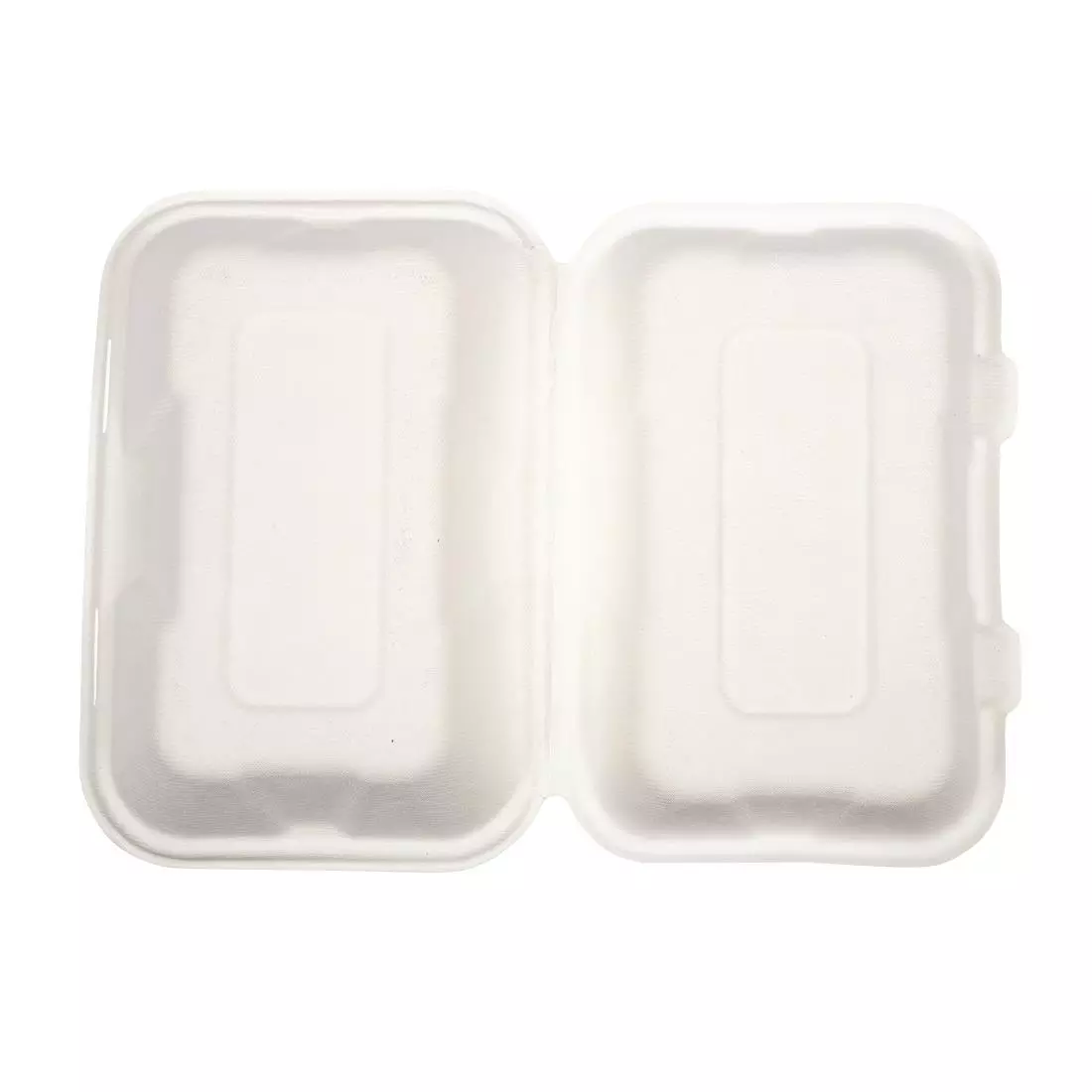 Een Vegware composteerbare bagasse voedseldozen met scharnierdeksel 22,8cm (200 stuks) koop je bij ShopXPress