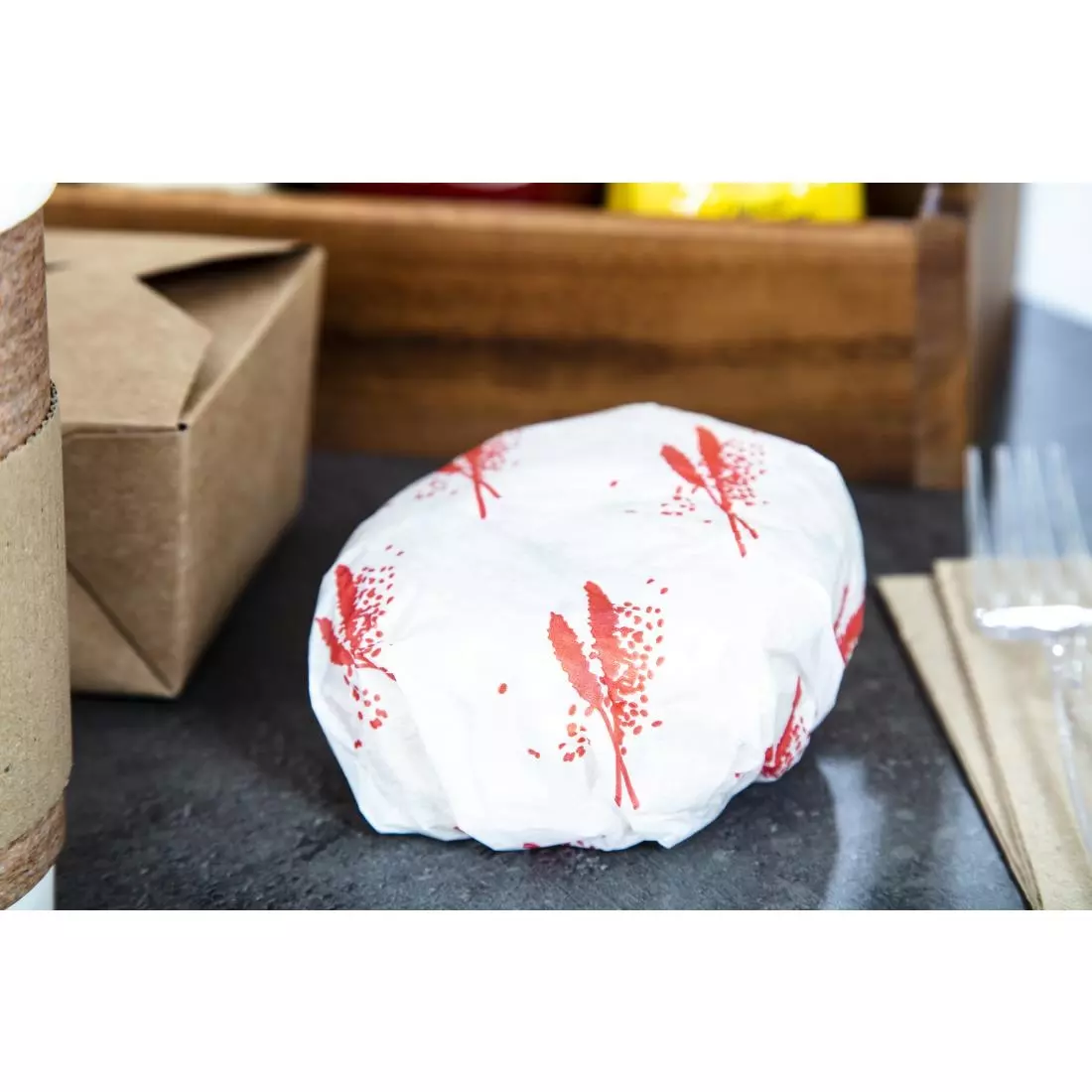 Een Vetvrij hamburger papier rood (1000 stuks) koop je bij ShopXPress