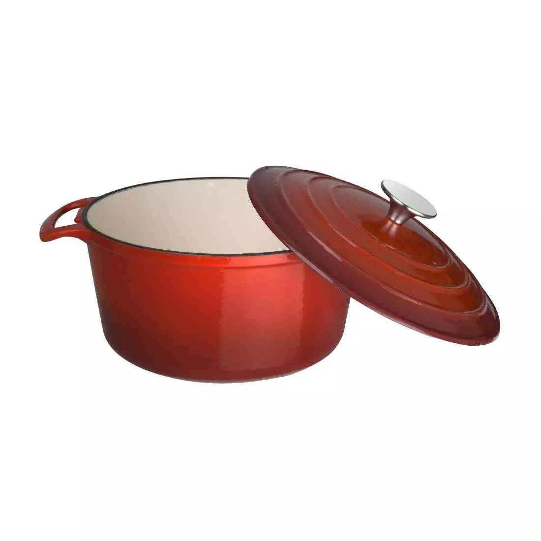 Een Vogue ronde inductie braadpan rood 3,2L koop je bij ShopXPress