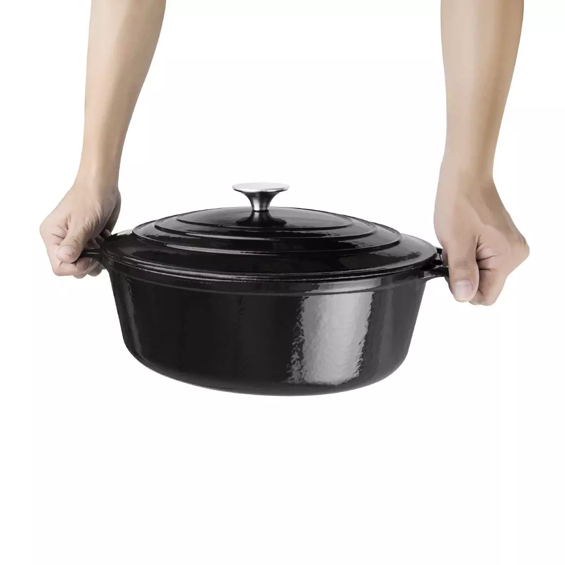 Een Vogue ovale inductie braadpan zwart 5L koop je bij ShopXPress